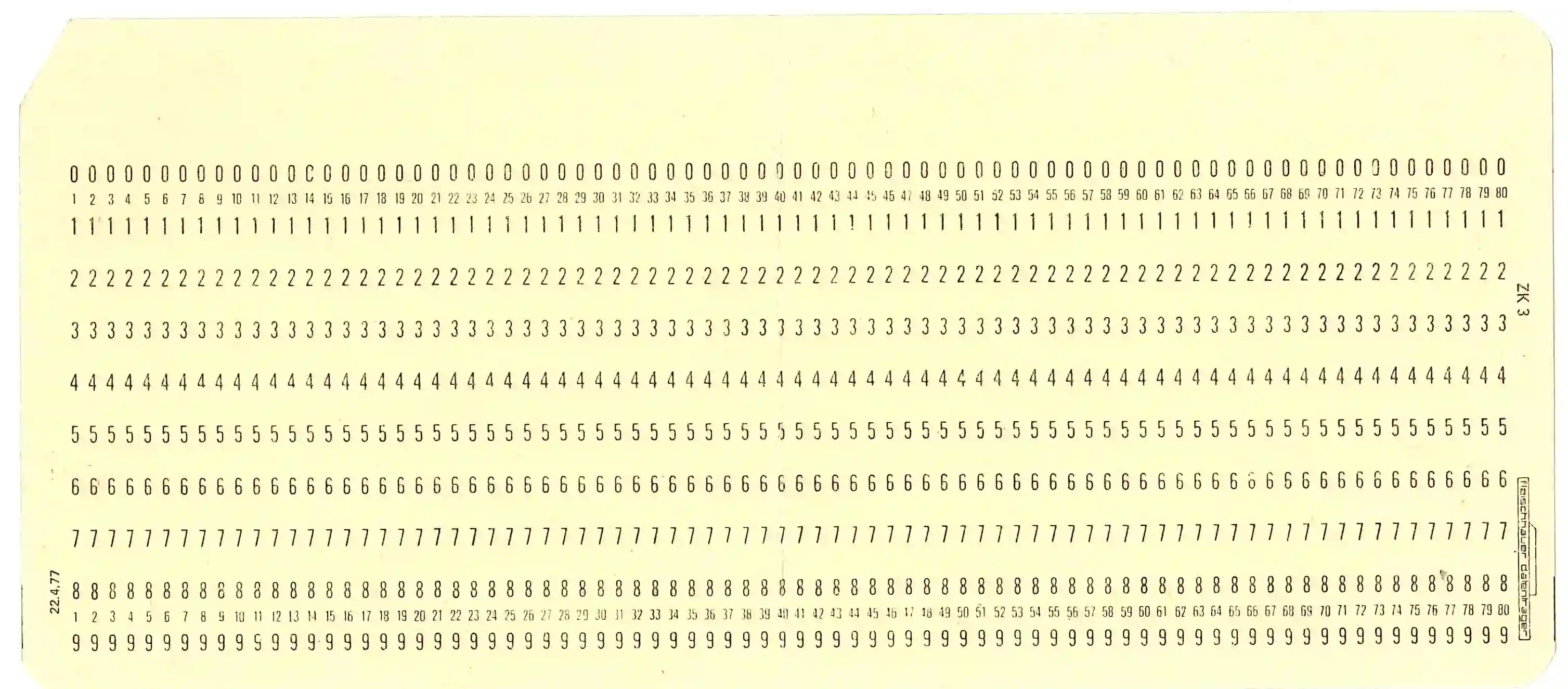 Пример перфокарты